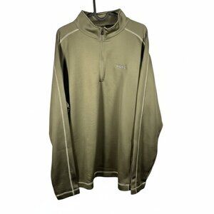 Nike Dri Fit Longsleeve Quarter Zip Custom wood. Embroidery Tan/Olive Green